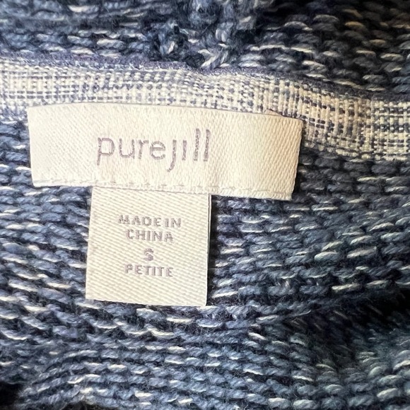 Pure Jill Womens Petite Small Blue Knit Cowl Neck Tunic Top with Drawstring - Picture 4 of 9